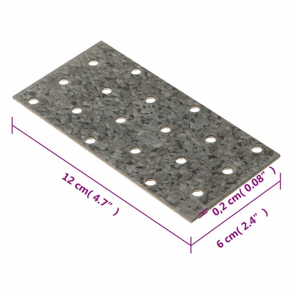 Perforated Plates 40 pcs 2 mm 120x60 mm Galvanised Steel