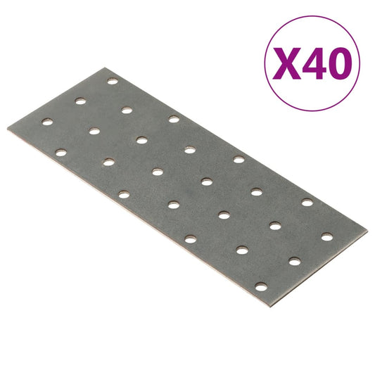 Perforated Plates 40 pcs 2 mm 160x60 mm Galvanised Steel