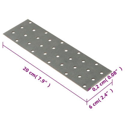 Perforated Plates 40 pcs 2 mm 200x60 mm Galvanised Steel