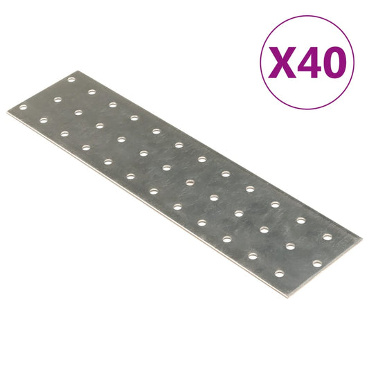 Perforated Plates 40 pcs 2 mm 240x60 mm Galvanised Steel