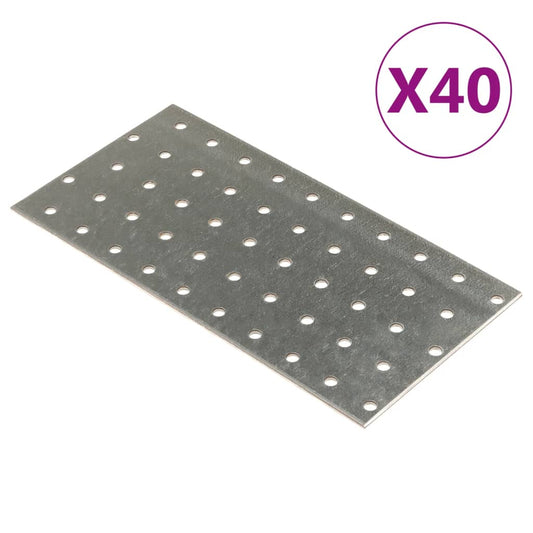 Perforated Plates 40 pcs 2 mm 200x100 mm Galvanised Steel