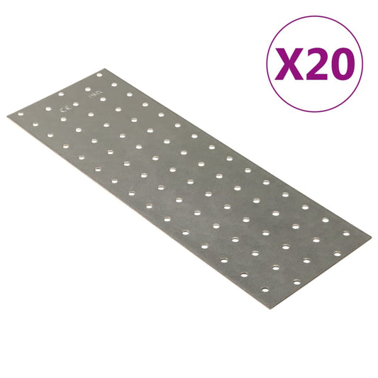 Perforated Plates 20 pcs 2 mm 300x100 mm Galvanised Steel