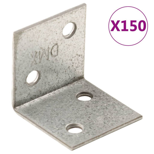 Angle Brackets 150 pcs 2 mm 30x25x30 mm Galvanised Steel