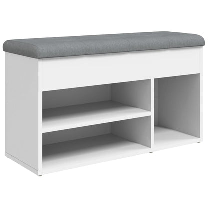 Shoe Bench White 82x32x45.5 cm Engineered Wood