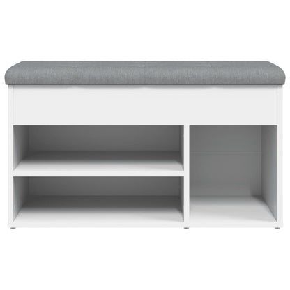 Shoe Bench White 82x32x45.5 cm Engineered Wood