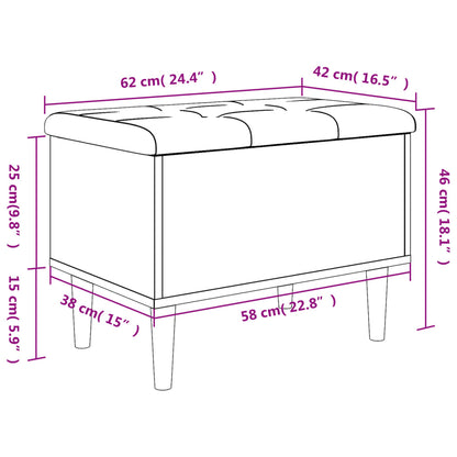 Storage Bench Sonoma Oak 62x42x46 cm Engineered Wood