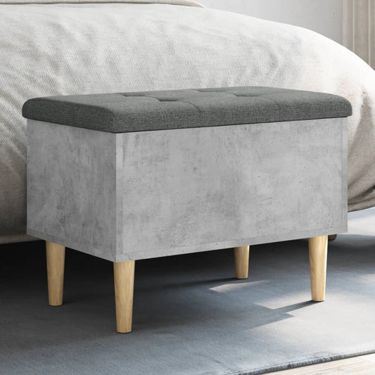 Storage Bench Concrete Grey 62x42x46 cm Engineered Wood