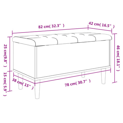 Storage Bench White 82x42x46 cm Engineered Wood