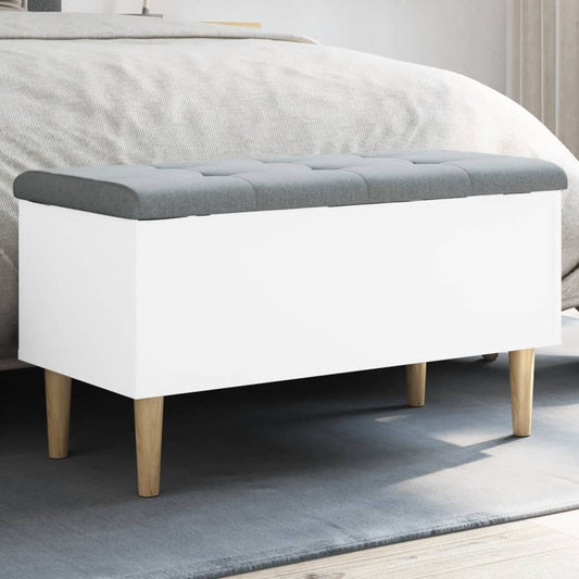 Storage Bench White 82x42x46 cm Engineered Wood