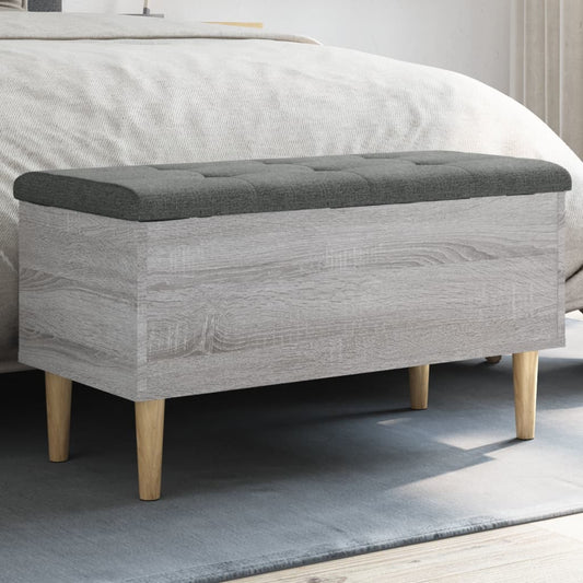 Storage Bench Grey Sonoma 82x42x46 cm Engineered Wood