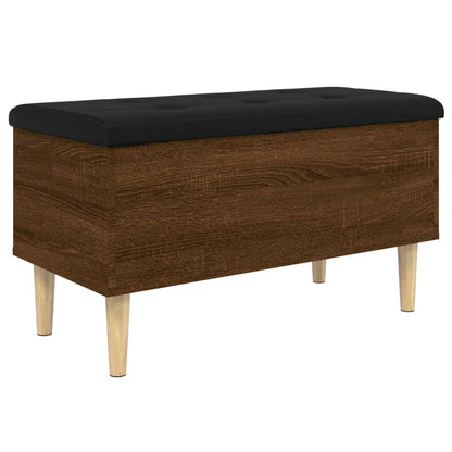 Storage Bench Brown Oak 82x42x46 cm Engineered Wood