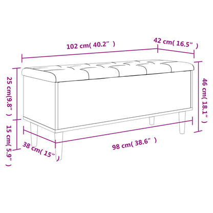 Storage Bench Black 102x42x46 cm Engineered Wood