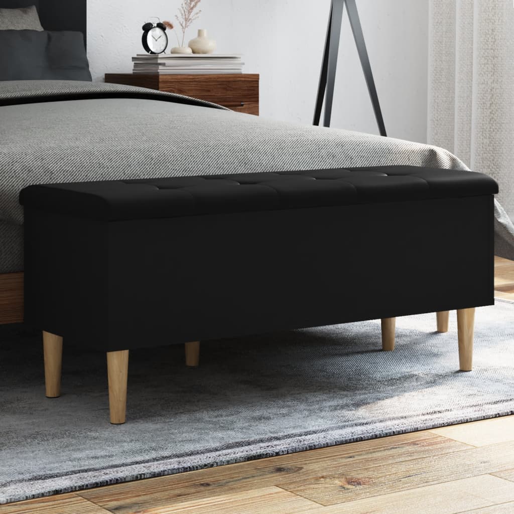 Storage Bench Black 102x42x46 cm Engineered Wood