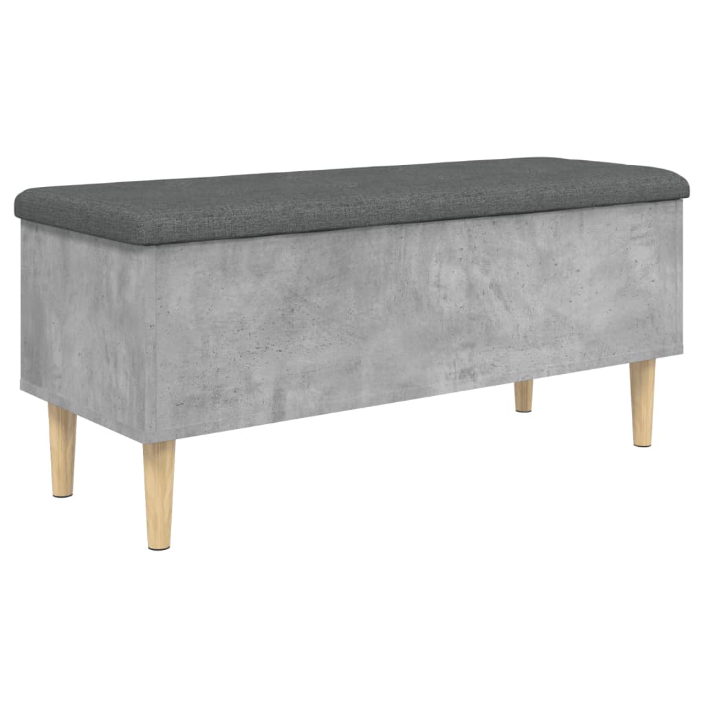 Storage Bench Concrete Grey 102x42x46 cm Engineered Wood