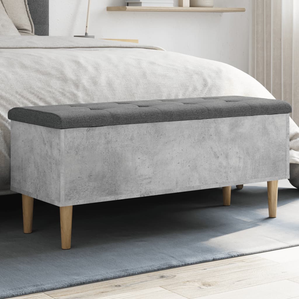 Storage Bench Concrete Grey 102x42x46 cm Engineered Wood