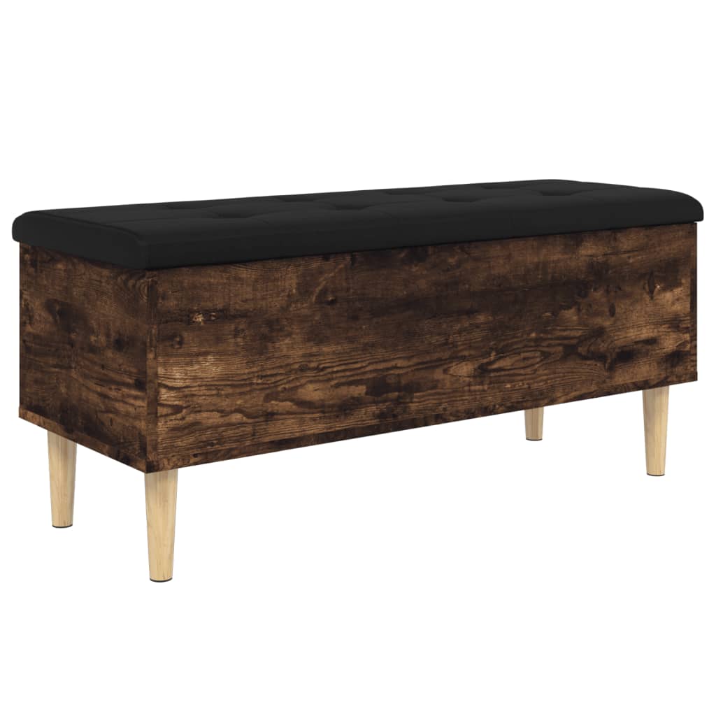 Storage Bench Smoked Oak 102x42x46 cm Engineered Wood