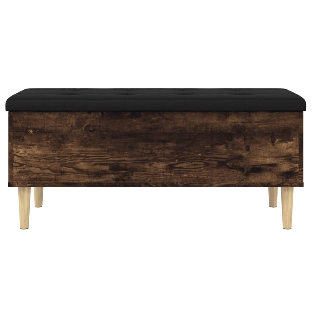 Storage Bench Smoked Oak 102x42x46 cm Engineered Wood