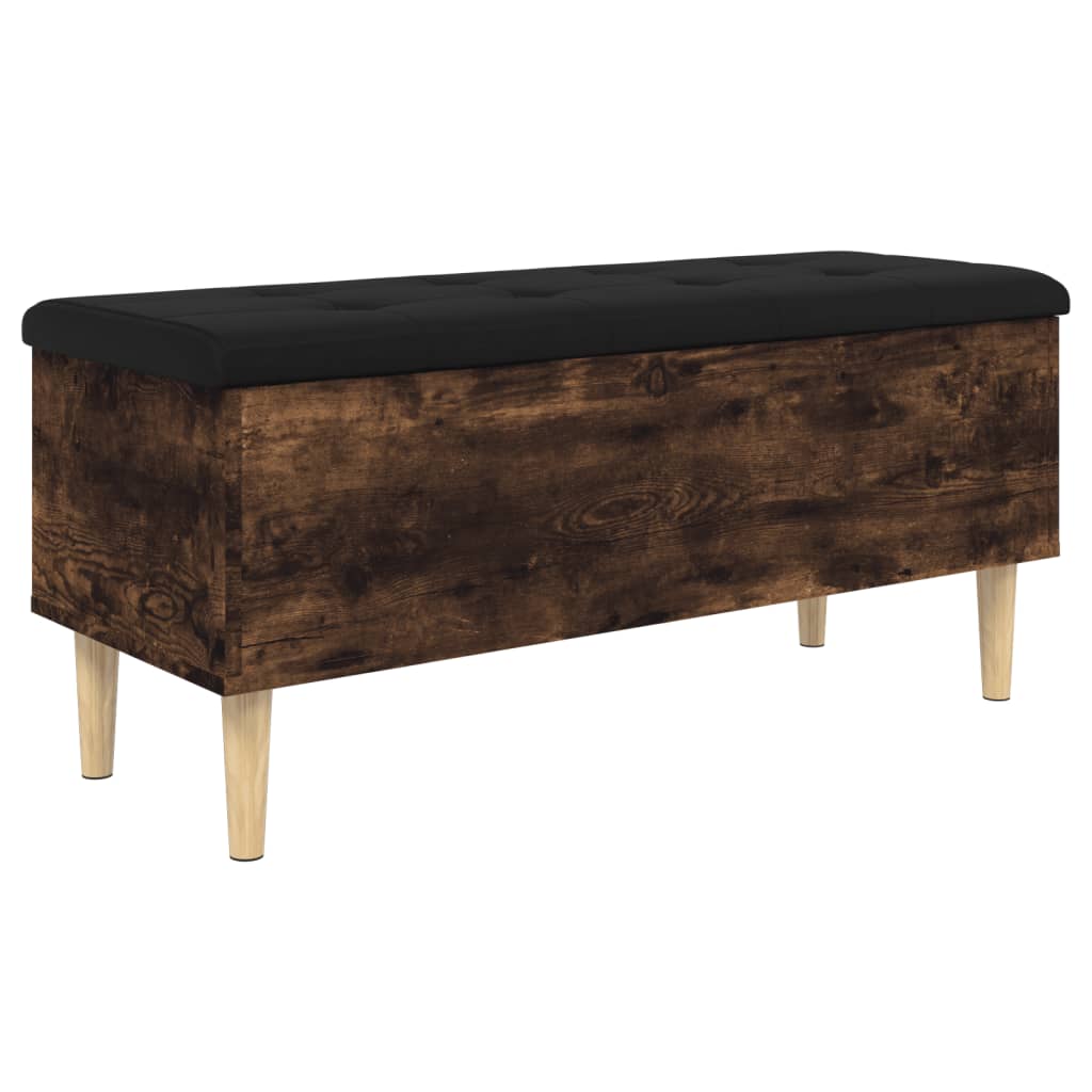 Storage Bench Smoked Oak 102x42x46 cm Engineered Wood