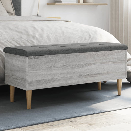 Storage Bench Grey Sonoma 102x42x46 cm Engineered Wood