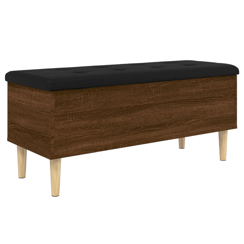 Storage Bench Brown Oak 102x42x46 cm Engineered Wood