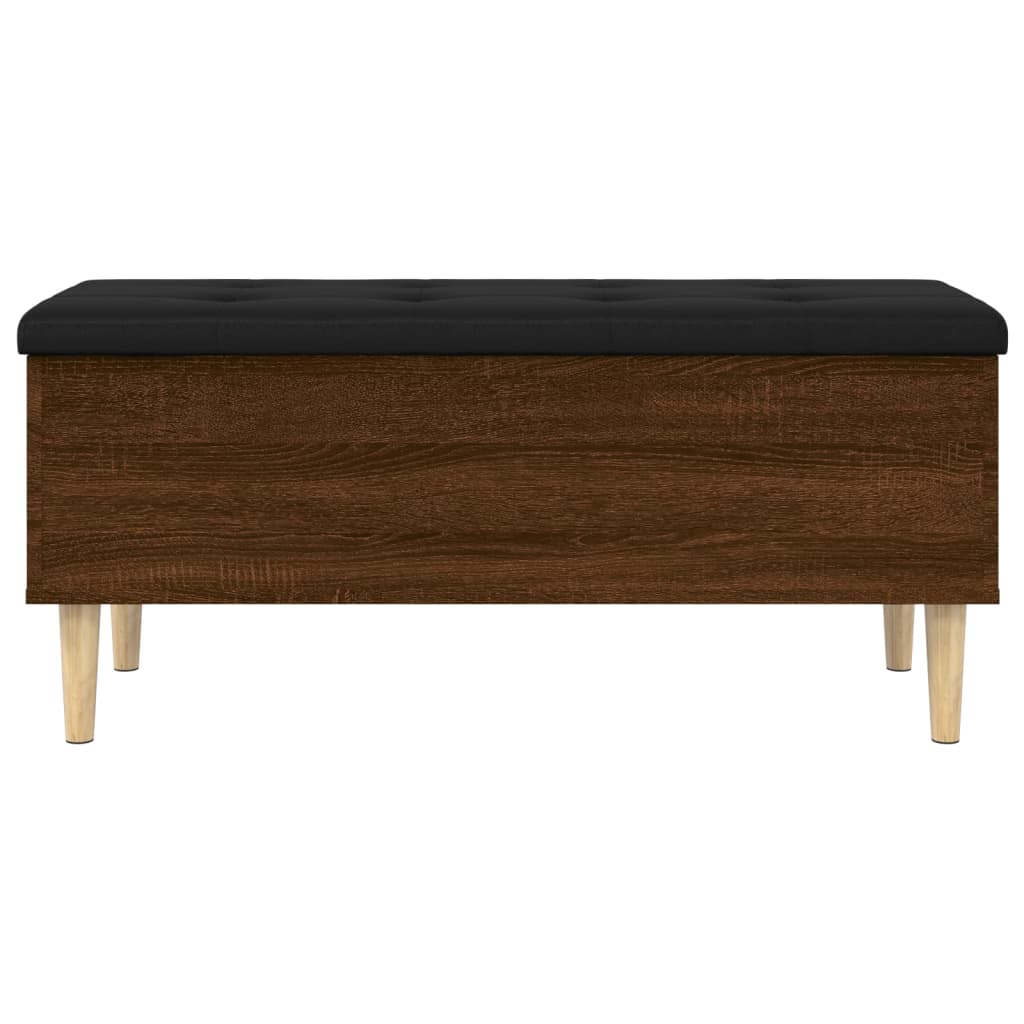 Storage Bench Brown Oak 102x42x46 cm Engineered Wood