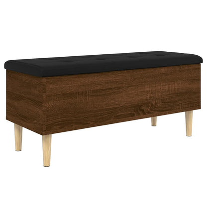 Storage Bench Brown Oak 102x42x46 cm Engineered Wood