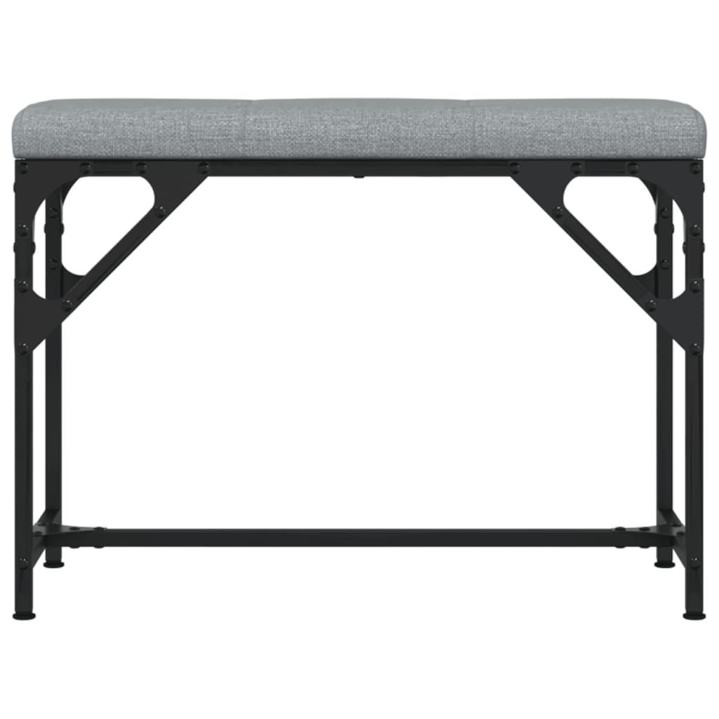 Dining Bench Light Grey 62x32x45 cm Steel and Fabric