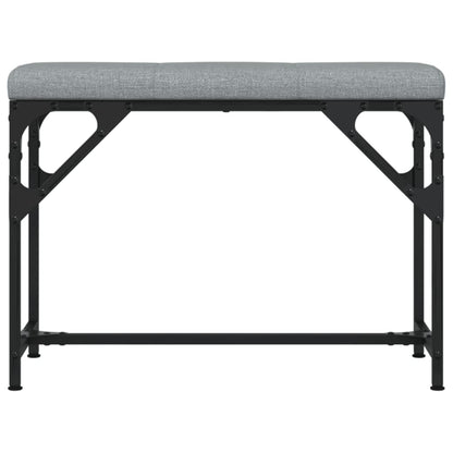 Dining Bench Light Grey 62x32x45 cm Steel and Fabric