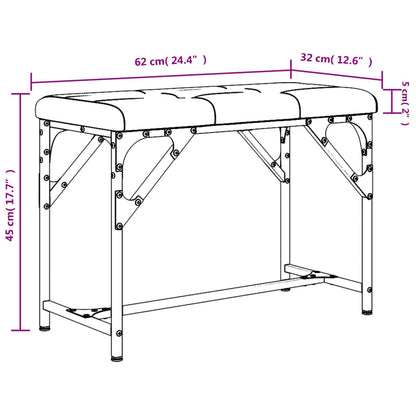 Dining Bench Light Grey 62x32x45 cm Steel and Fabric