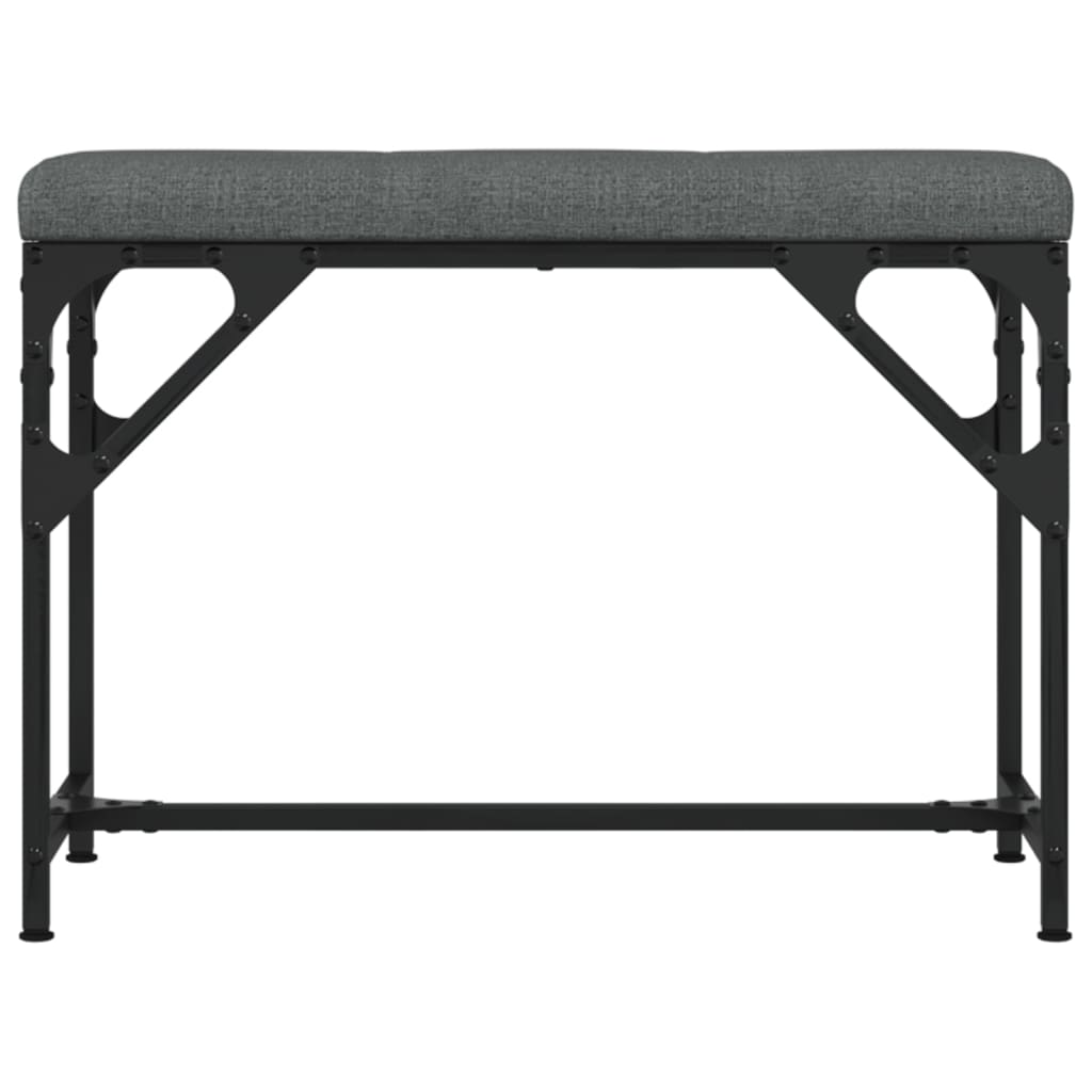 Dining Bench Dark Grey 62x32x45 cm Steel and Fabric