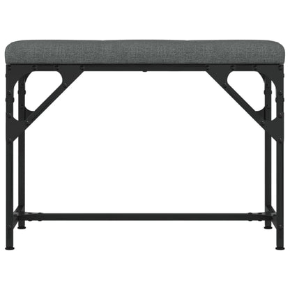 Dining Bench Dark Grey 62x32x45 cm Steel and Fabric