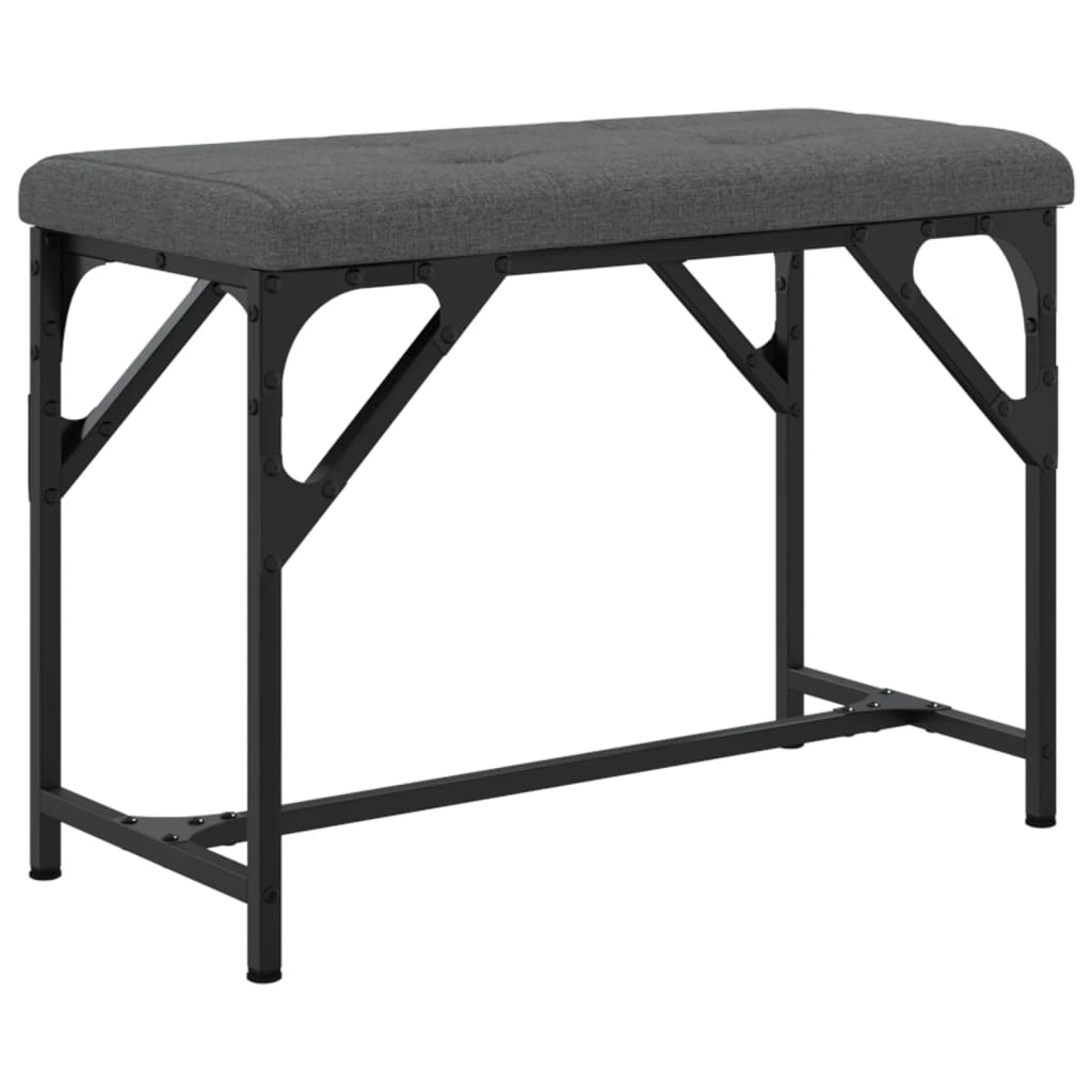 Dining Bench Dark Grey 62x32x45 cm Steel and Fabric