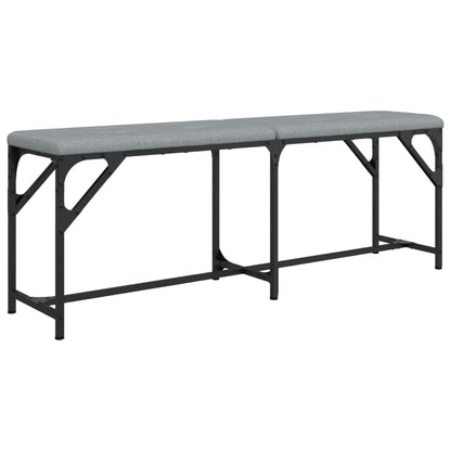 Dining Bench Light Grey 124x32x45 cm Steel and Fabric