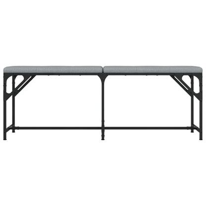 Dining Bench Light Grey 124x32x45 cm Steel and Fabric