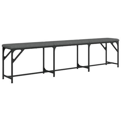 Dining Bench Dark Grey 186x32x45 cm Steel and Fabric