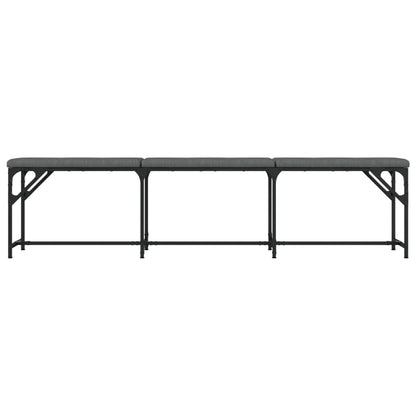 Dining Bench Dark Grey 186x32x45 cm Steel and Fabric