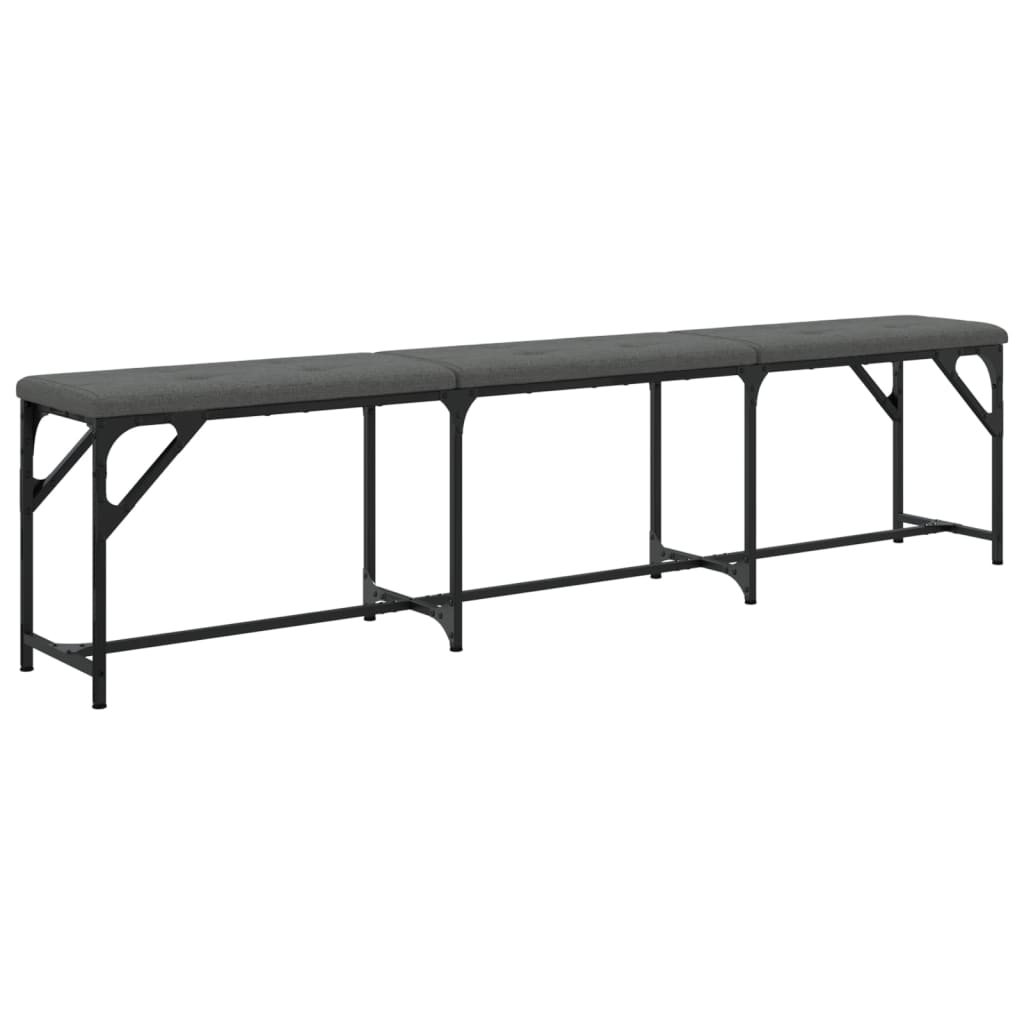 Dining Bench Dark Grey 186x32x45 cm Steel and Fabric