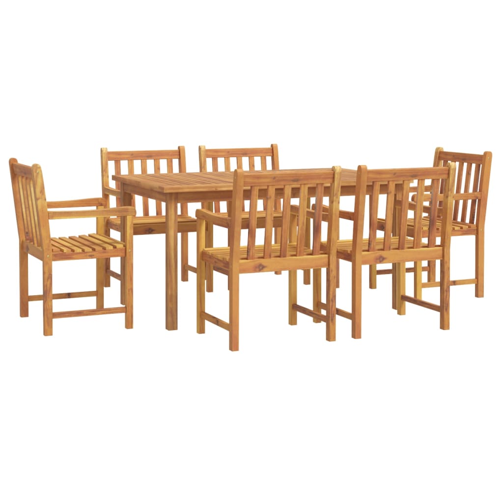 7 Piece Garden Dining Set Solid Wood Acacia