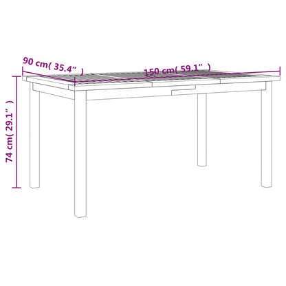 7 Piece Garden Dining Set Solid Wood Acacia