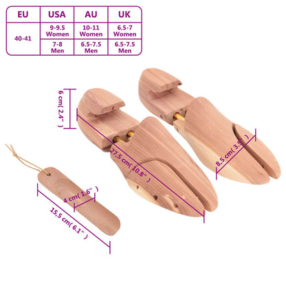 Shoe Stretcher with Shoe Horn EU 40-41 Solid Wood Cedar