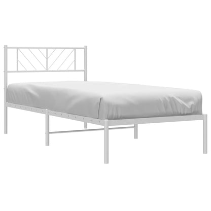 Metal Bed Frame without Mattress with Headboard White 80x200 cm