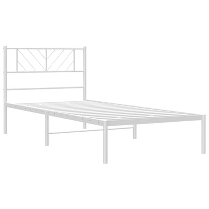 Metal Bed Frame without Mattress with Headboard White 80x200 cm