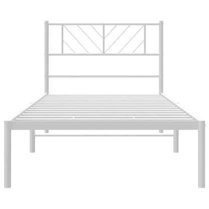 Metal Bed Frame without Mattress with Headboard White 80x200 cm