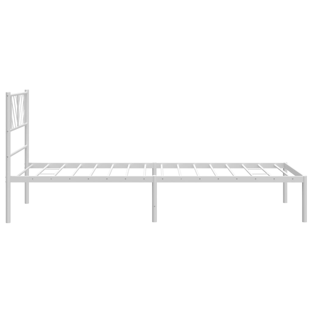 Metal Bed Frame without Mattress with Headboard White 80x200 cm