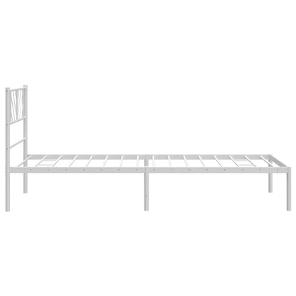 Metal Bed Frame without Mattress with Headboard White 80x200 cm