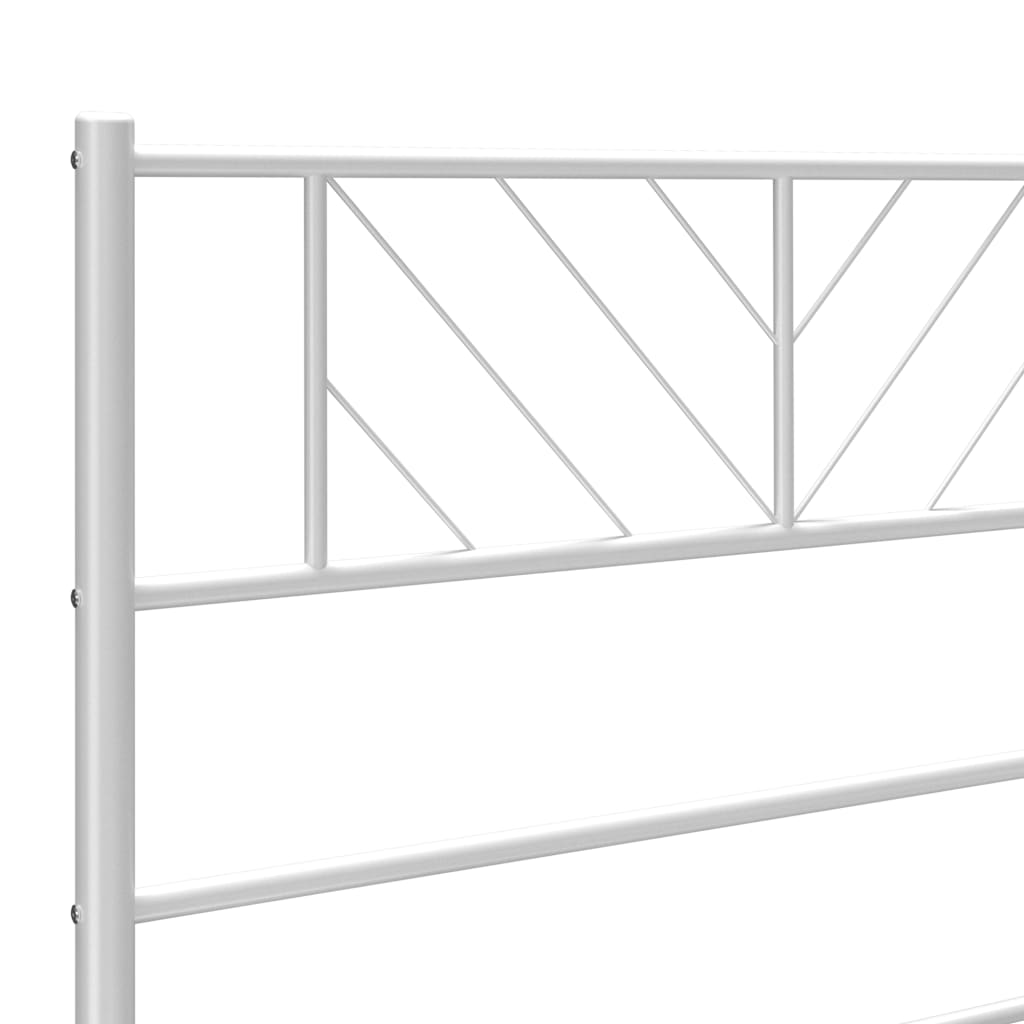 Metal Bed Frame without Mattress with Headboard White 80x200 cm