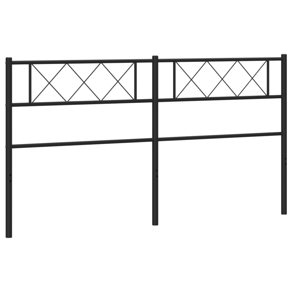 Metal Headboard Black 160 cm