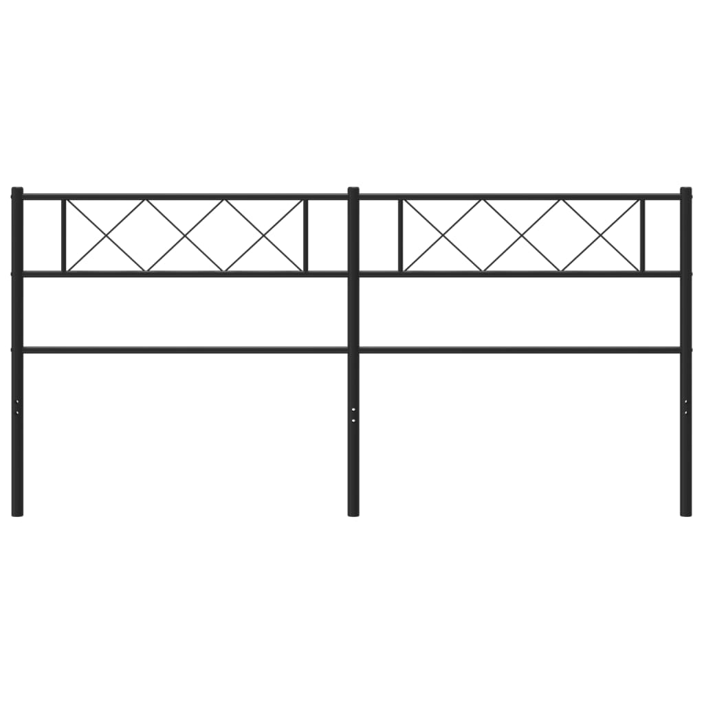 Metal Headboard Black 160 cm