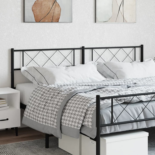 Metal Headboard Black 160 cm