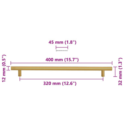 Cabinet Handles 5 pcs Gold 320 mm Stainless Steel